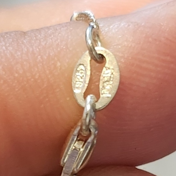 925 Sterling Silver necklace with pink pendant - Picture 4 of 4